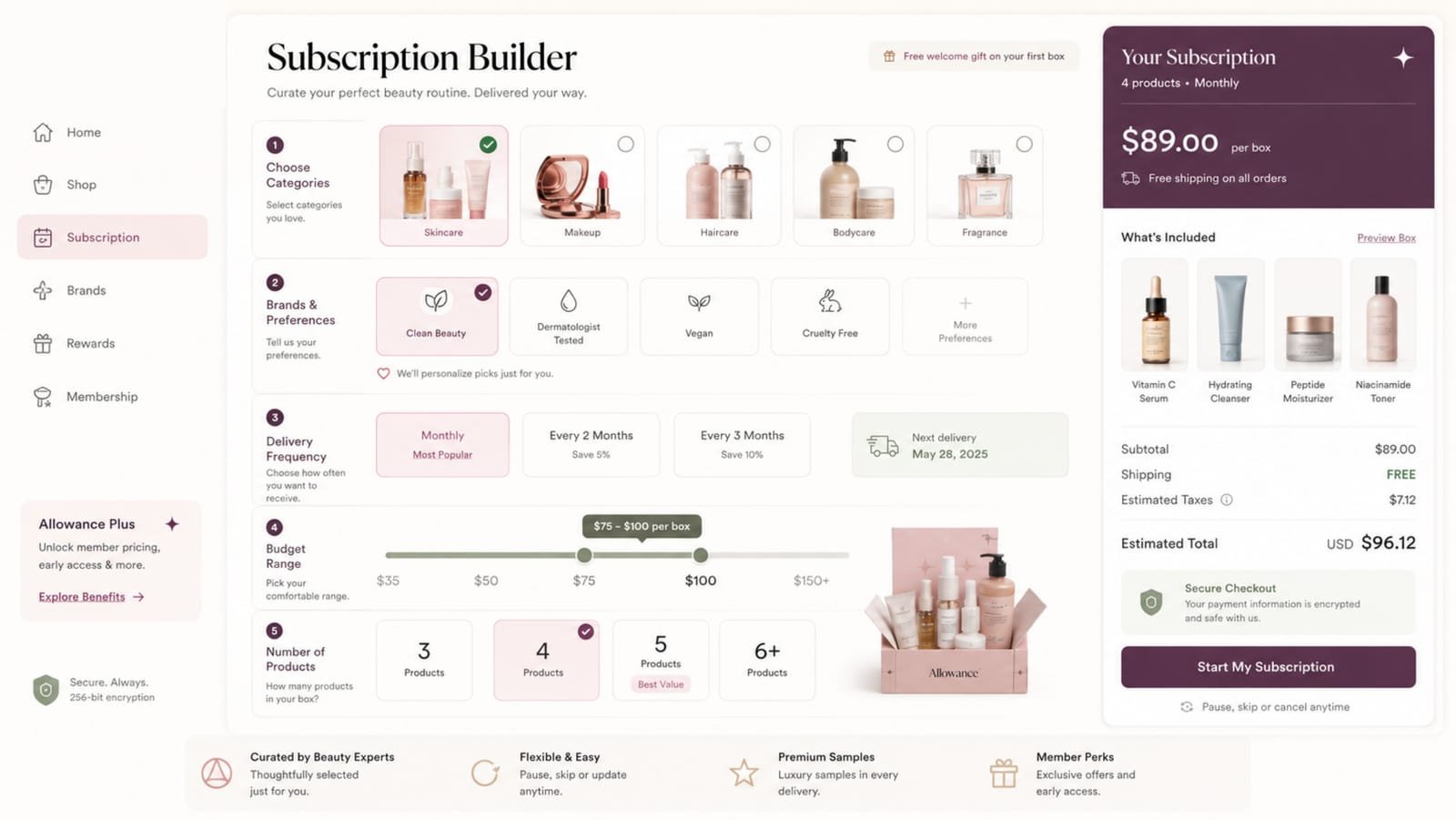 The subscription builder