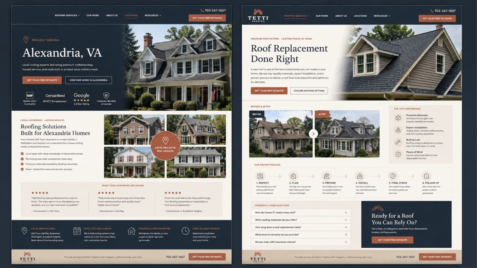 Location page and service page templates