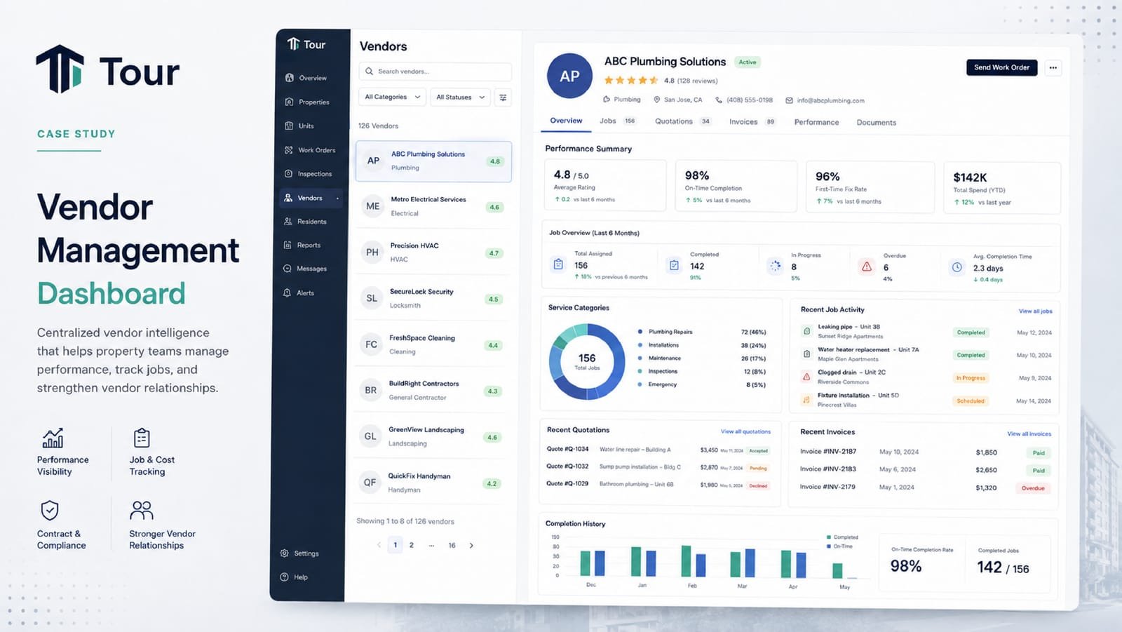 Vendor management dashboard