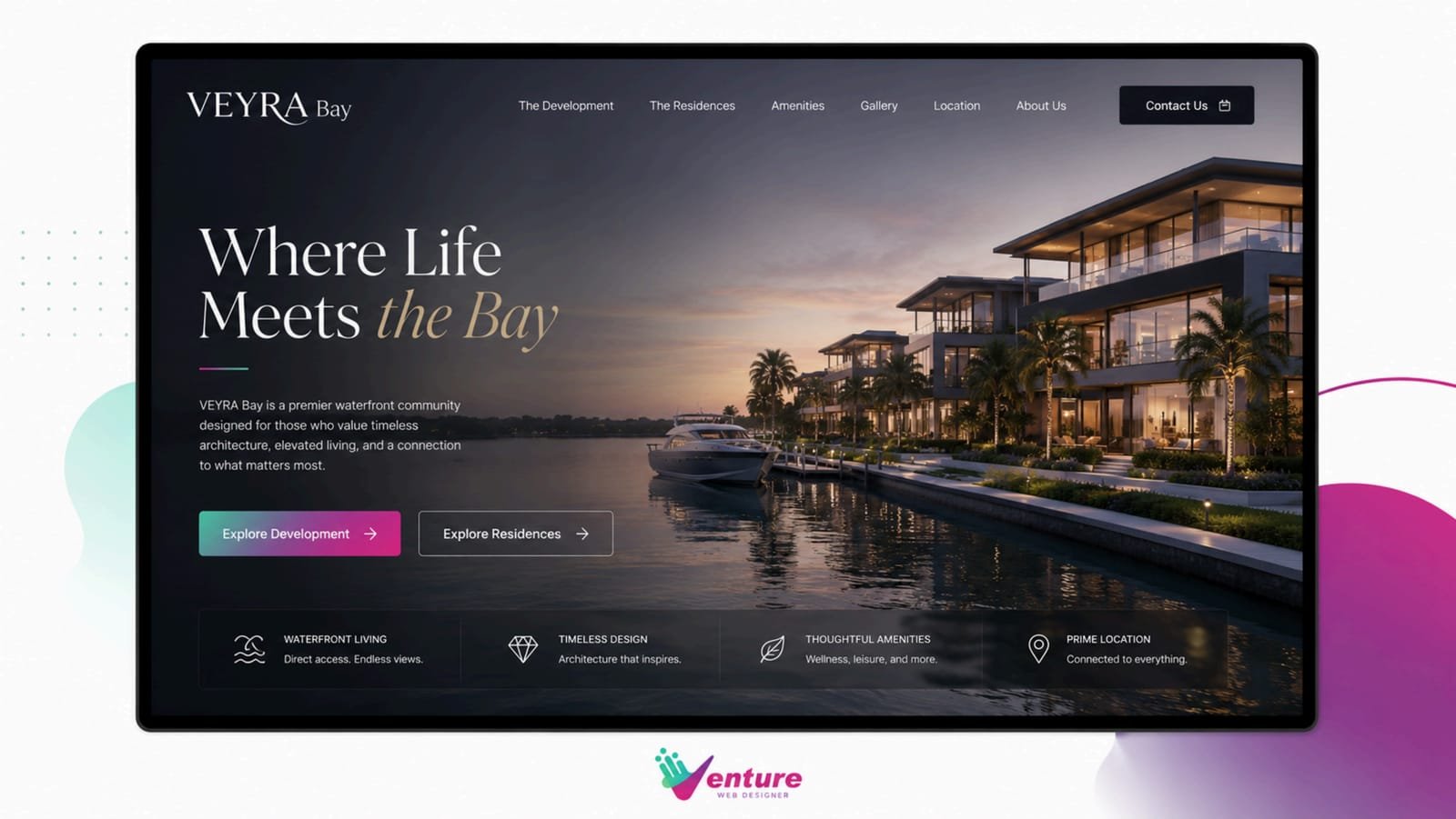 The redesigned homepage, “Where Life Meets the Bay”